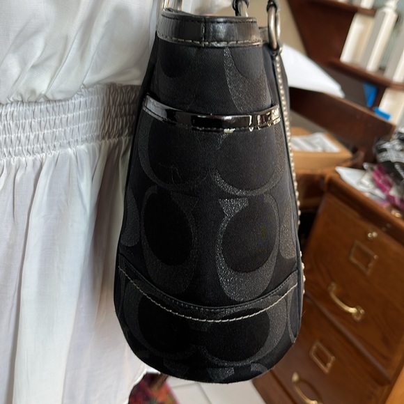 Coach signature Lurex Shoulder bag  tote  canvas/leather  black / black metallic - Picture 5 of 17